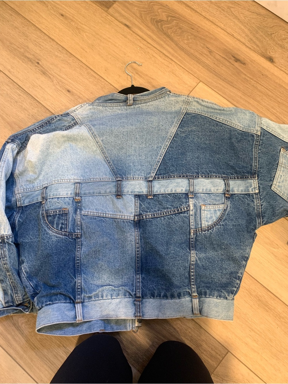 Vintage Two-Tone Blue Denim Bomber Jacket - Picture 5 of 7